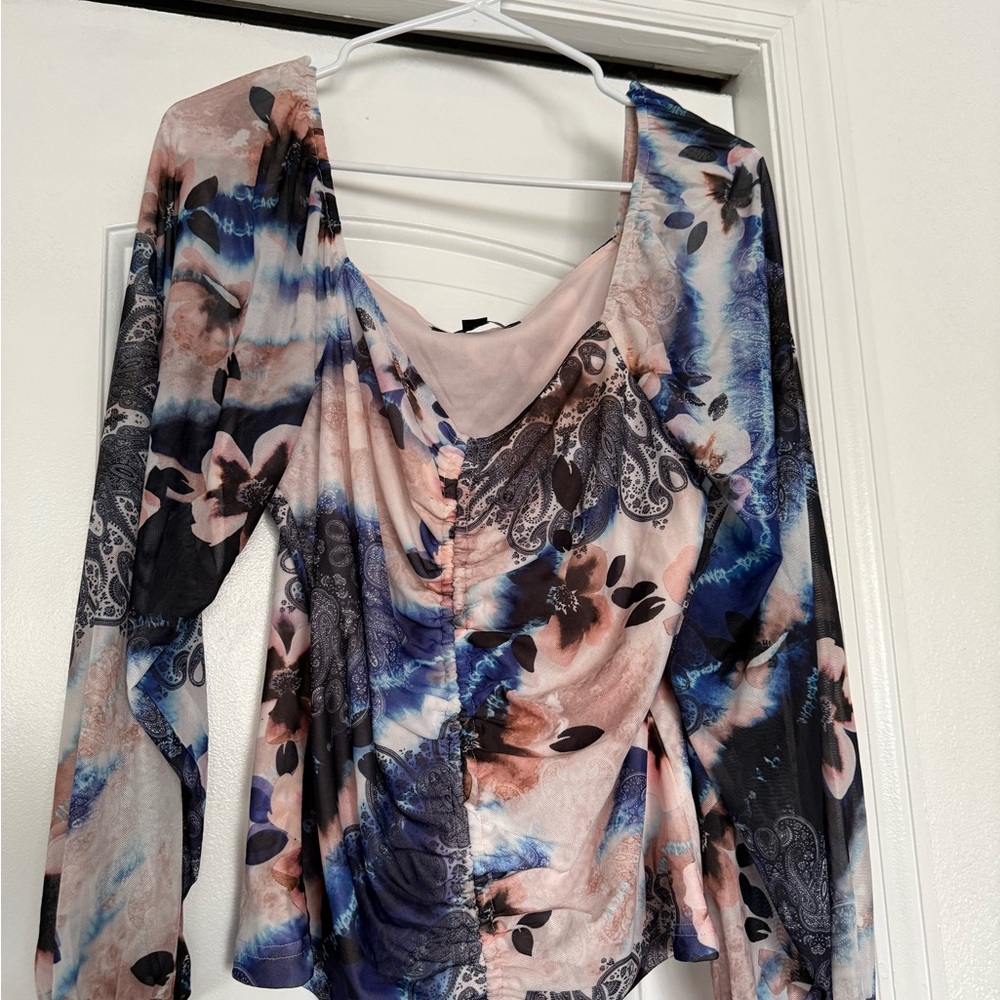 Boston Proper Floral Multicolor Blouse